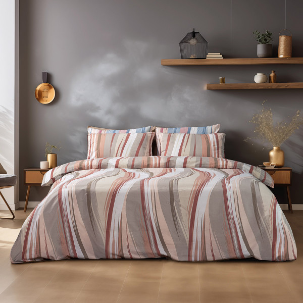 Beauty Home Σετ σεντόνια King size Lily Art 12086 270x260 Μπεζ,Κεραμιδί