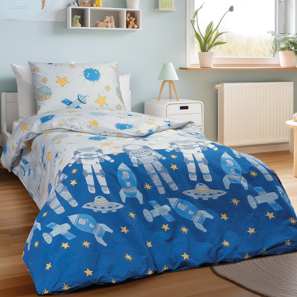 Beauty Home Σετ σεντόνια μονά με λάστιχο Luke Art 6235 105x200+30 Μπλε