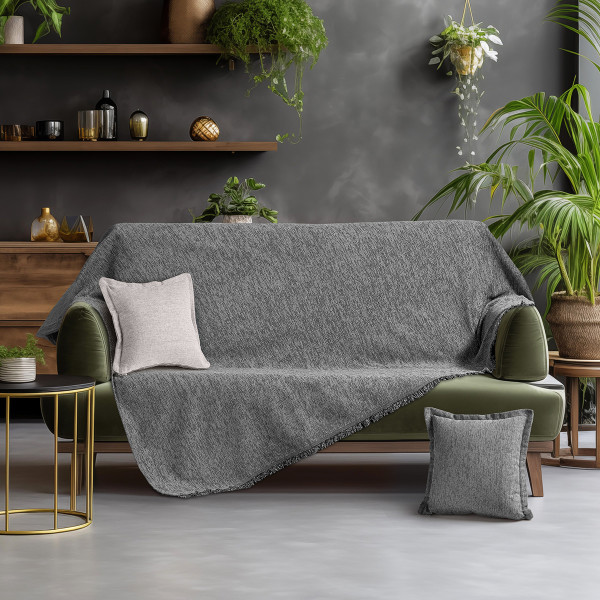 Beauty Home Ριχτάρι Τετραθέσιο Art 8622 180x350 Σκούρο Γκρι
