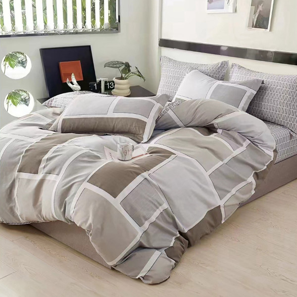 Beauty Home Σετ σεντόνια υπέρδιπλα με λάστιχο Art 12601 Luigi 165x200+30 Γκρι,Μπεζ