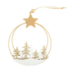 Beauty Home ΚΥΚΛΟΣ ΜΕ ΕΛΑΤΑ ΚΑΙ ΑΣΤΕΡΙ 16,5 x 19,5cm