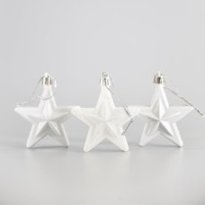 Beauty Home ΑΣΤΕΡΙ ΠΛΑΣΤΙΚΟ, ΛΕΥΚΑ, ΣΕΤ 12ΤΜΧ, 6,5cm