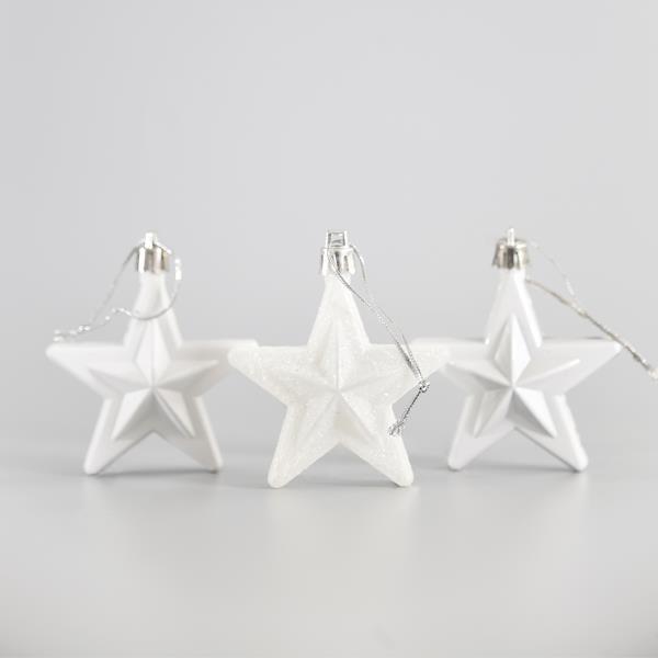 Beauty Home ΑΣΤΕΡΙ ΠΛΑΣΤΙΚΟ, ΛΕΥΚΑ, ΣΕΤ 12ΤΜΧ, 6,5cm