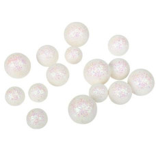 Beauty Home 15 ΜΙΚΡΕΣ ΜΠΑΛΕΣ ΦΕΛΙΖΟΛ ΜΕ ΓΚΛΙΤΕΡ ΛΕΥΚΕΣ 1.5/2.5/3.5CM