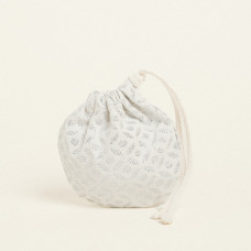 Beauty Home ΠΟΥΓΚΙ ΟΒΑΛ ΜΕ ΚΟΡΔΟΝΙ 13 x 14 cm ΖΑΚΑΡ ΕΚΡΟΥ-ΑΣΗΜΙ