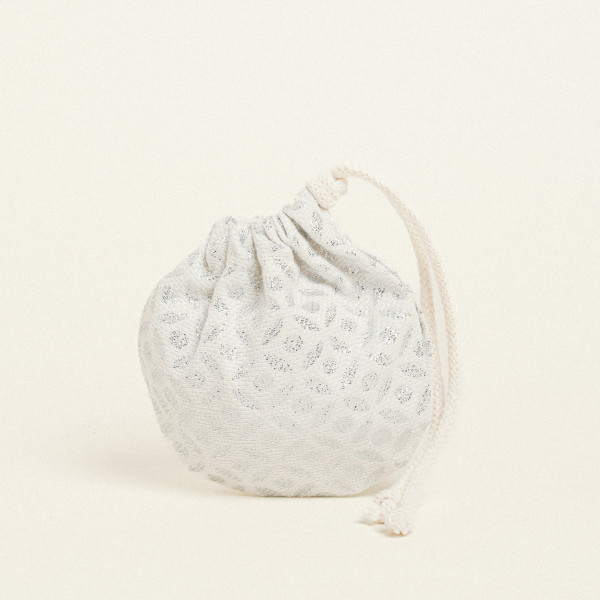 Beauty Home ΠΟΥΓΚΙ ΟΒΑΛ ΜΕ ΚΟΡΔΟΝΙ 13 x 14 cm ΖΑΚΑΡ ΕΚΡΟΥ-ΑΣΗΜΙ