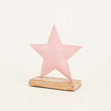 Beauty Home ΜΕΤΑΛΛΙΚΟ ΑΣΤΕΡΙ ΜΕ ΒΑΣΗ 15 x 16 CM ΡΟΖ