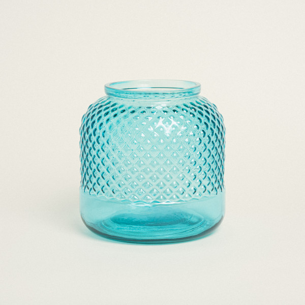 Beauty Home ΒΑΖΟ ΑΝΑΓΛΥΦΟ 19 x 19 cm  Τυρκουάζ