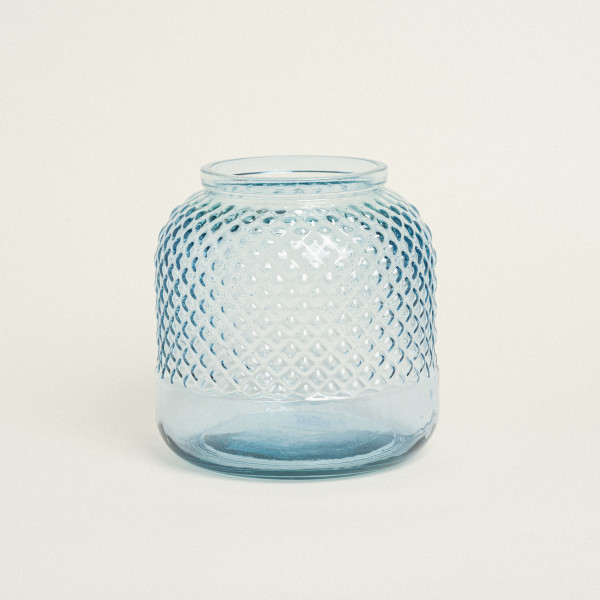 Beauty Home ΒΑΖΟ ΑΝΑΓΛΥΦΟ 19 x 19 cm  Γαλάζιο