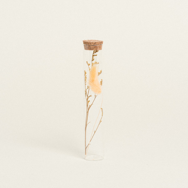 Beauty Home ΓΥΑΛΙΝΟΣ ΣΩΛΗΝΑΣ ΜΕ ΚΛΑΔΙΑ 3 x 18 cm  Κίτρινο
