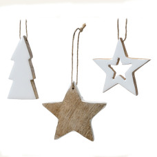 Beauty Home Ξύλινα Κρεαμαστά Στοιχεία Με Σμάλτο 8 cm      ΑΣΤΕΡΙ