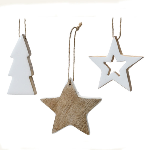 Beauty Home Ξύλινα Κρεαμαστά Στοιχεία Με Σμάλτο 8 cm      ΔΕΝΤΡΟ