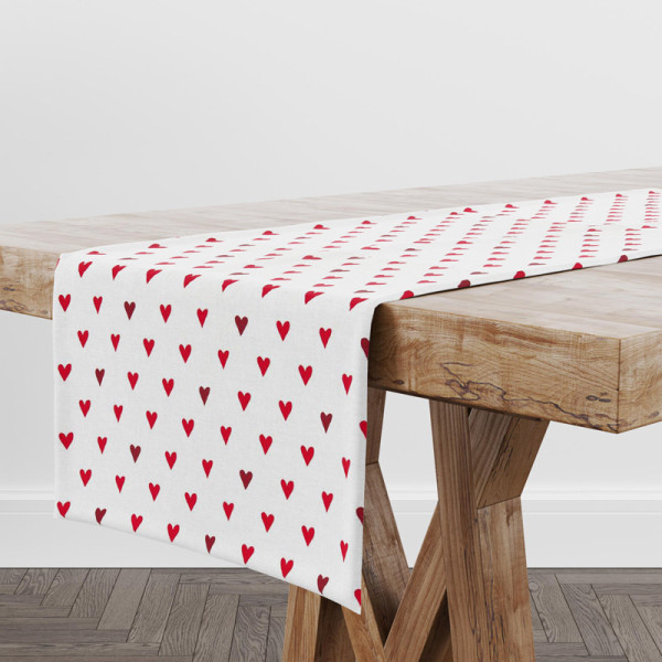 Beauty Home ΡΑΝΝΕΡ ΛΕΥΚΟ ΜΕ ΚΑΡΔΙΕΣ   32 cm x 1,5 m