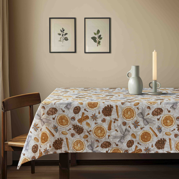 Beauty Home ΤΡΑΠΕΖΟΜΑΝΤΗΛΟ  ΚΑΝΕΛΑ ΠΟΡΤΟΚΑΛΙ   135 x 180 cm