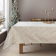 Beauty Home ΤΡΑΠΕΖΟΜΑΝΤΗΛΟ ΖΑΚΑΡ ΧΡΙΣΤΟΥΓΕΝΝΙΑΤΙΚΕΣ ΜΠΑΛΕΣ   135 x 135 cm