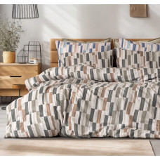 Beauty Home Σετ σεντόνια φανελένια υπέρδιπλα με λάστιχο Pinot Art 12632 170x200+32 Μπεζ,Πράσινο