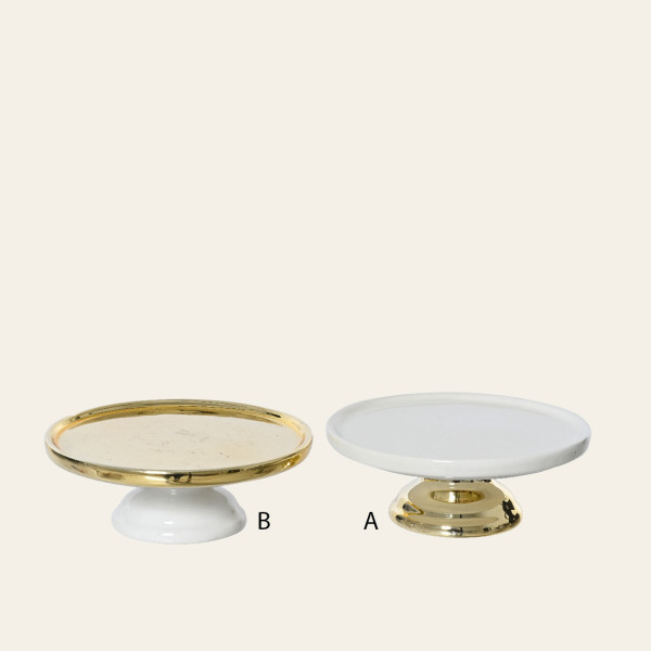 Beauty Home ΠΟΡΣΕΛΑΝΙΝΗ ΤΑΡΤΙΕΡΑ 22 x 11,5 cm ΧΡΥΣΟ – ΛΕΥΚΟ  Β