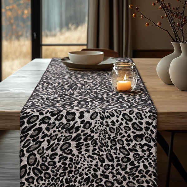 Beauty Home ΡΑΝΝΕΡ ΖΑΚΑΡ ΜΕ ΣΕΝΙΛ ΑΣΠΡΟ ΜΑΥΡΟ ΛΕΟΠΑΡ   32 cm x 1,5 m