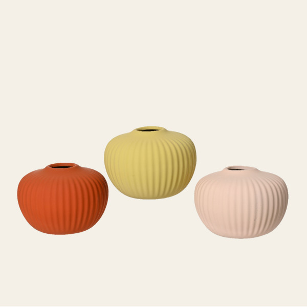 Beauty Home Ματ Κεραμικό Βάζο 15 cm x 11 cm  Κίτρινο