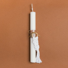 Beauty Home ΛΑΜΠΑΔΑ 25cm ΜΑΚΡΑΜΕ ΜΠΡΕΛΟΚ ΛΕΥΚΟ ΜΕ ΦΙΟΓΚΟ ΣΕ ΣΥΣΚΕΥΑΣΙΑ ΔΩΡΟΥ