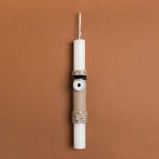 Beauty Home ΛΑΜΠΑΔΑ 25cm ΞΥΛΙΝΟ ΜΑΤΙ ΓΚΡΙ ΣΕ ΣΥΣΚΕΥΑΣΙΑ ΔΩΡΟΥ