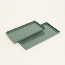 Beauty Home Μεταλλικοί Δίσκοι ΣΕΤ 2 ΤΜΧ 28 x 14 cm , 24 x 12 cm  ΠΡΑΣΙΝΟ ΕΥΚΑΛΥΠΤΟΥ