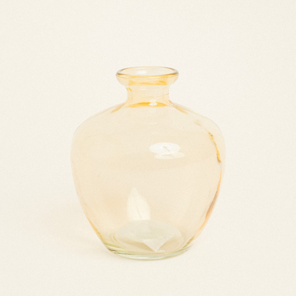 Beauty Home Γυάλινο Βάζο 14 x 16 cm  Κίτρινο
