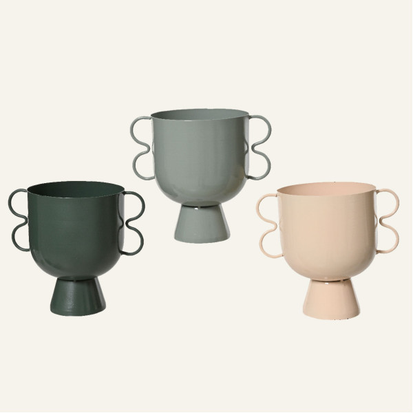 Beauty Home Βάζο Μεταλλικό  15 cm x 10 cm x 16 cm  Σομόν