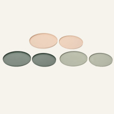 Beauty Home Μεταλλικοί Στρογγυλοί Δίσκοι ΣΕΤ 2 ΤΜΧ, 30cm, 25cm  SAGE GREEN