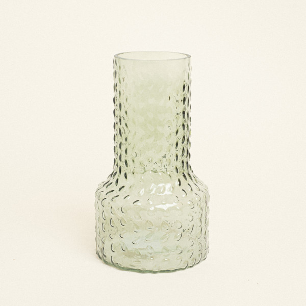 Beauty Home Βάζο Ανάγλυφο 13.8 x 24 cm  ΣΚΟΥΡΟ ΠΡΑΣΙΝΟ