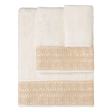 Beauty Home Σετ πετσέτες 3τμχ με δαντέλα Art 3440 (30x50+50x90+70x140) Εκρού
