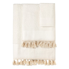 Beauty Home Σετ πετσέτες 3τμχ με φουντάκια Art 3442 (30x50+50x90+70x140) Εκρού