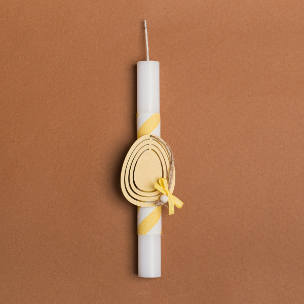 Beauty Home ΛΑΜΠΑΔΑ 25cm ΞΥΛΙΝΟ ΑΥΓΟ ΚΙΤΡΙΝΟ ΣΕ ΣΥΣΚΕΥΑΣΙΑ ΔΩΡΟΥ