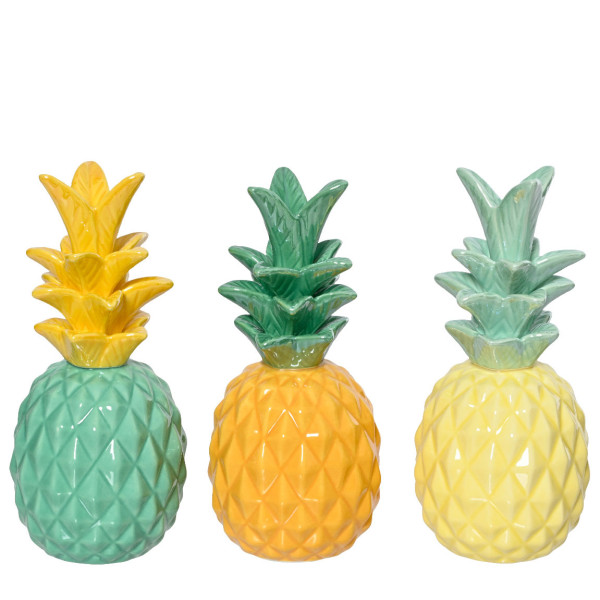 Beauty Home Δίχρωμος Ανανάς από Πορσελάνη 7.7 x 17 cm  Βεραμάν