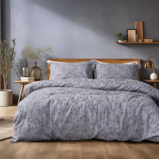 Beauty Home Σετ παπλωματοθήκη υπέρδιπλη Art 12212 Jasmine 100% Βαμβακοσατέν 300tc 230x250 Γκρι