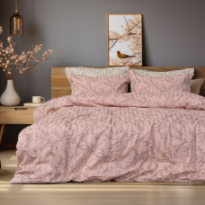 Beauty Home Σετ σεντόνια υπέρδιπλα με λάστιχο Art 12214 Flora 100% Βαμβακοσατέν 300tc 170x200+30 Σομόν