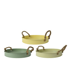 Beauty Home Μεταλλικός Δίσκος με Χερούλια 30cm x 4.5 cm  Λαχανί