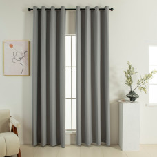 Beauty Home Κουρτίνα Full Blackout σκίασης με 8 κρίκους Soft Art 8391 Grey-11 140x270 Γκρι