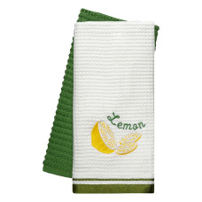 Beauty Home Ποτηρόπανα σετ 2τμχ Lemon Art 8806 40x60 Πράσινο
