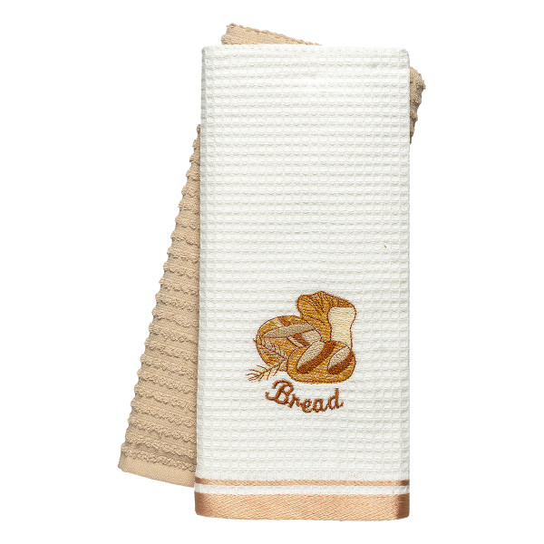 Beauty Home Ποτηρόπανα σετ 2τμχ Bread Art 8813 40x60 Μπεζ