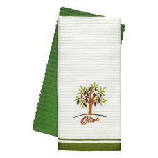 Beauty Home Ποτηρόπανα σετ 2τμχ Olive Art 8814 40x60 Πράσινο