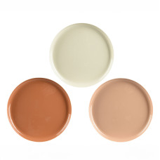 Beauty Home Μεταλλικός Δίσκος με Σμάλτο 30 x 2 cm  Εκρού