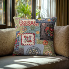 Beauty Home Μαξιλαροθήκη Folklore Jeans Patch   45 x 45 cm