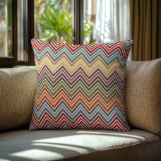 Beauty Home Μαξιλαροθήκη ΣΤΟΦΑ ΠΟΛΥΧΡΩΜΟ ΖΙΓΚΖΑΓΚ   40 x 40 cm