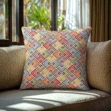 Beauty Home Μαξιλαροθήκη ΣΤΟΦΑ ΔΙΑΜΑΝΤΙΑ ΠΟΛΥΧΡΩΜΑ   40 x 40 cm