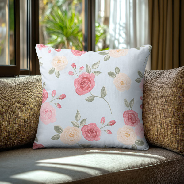 Beauty Home Μαξιλαροθήκη ΤΡΙΑΝΤΑΦΥΛΛΑ ΓΑΛΑΖΙΟ ΦΟΝΤΟ   40 x 40 cm