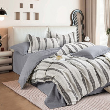 Beauty Home Σετ παπλωματοθήκη υπέρδιπλη Art 12288 Adamantia 230x250 Εκού,Ανθρακί