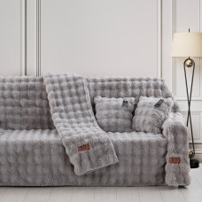 Beauty Home Γούνινο ριχτάρι Τριθέσιο Pop Art 8721 180x300 Γκρι