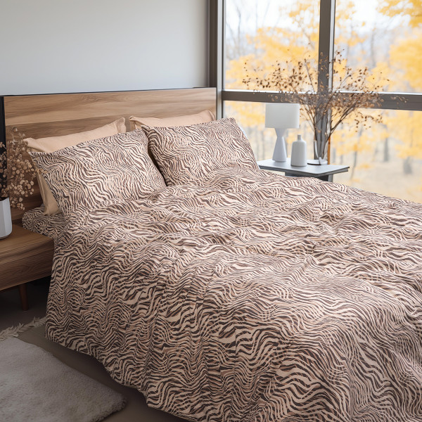 Beauty Home Σετ παπλωματοθήκη φανελένια μονή Matisse Art 12335 160x240 Μπεζ