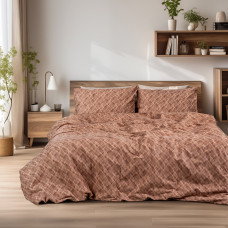 Beauty Home Σετ σεντόνια φανελένια μονά με λάστιχο Frida Art 12336 105x200+32 Κεραμιδί